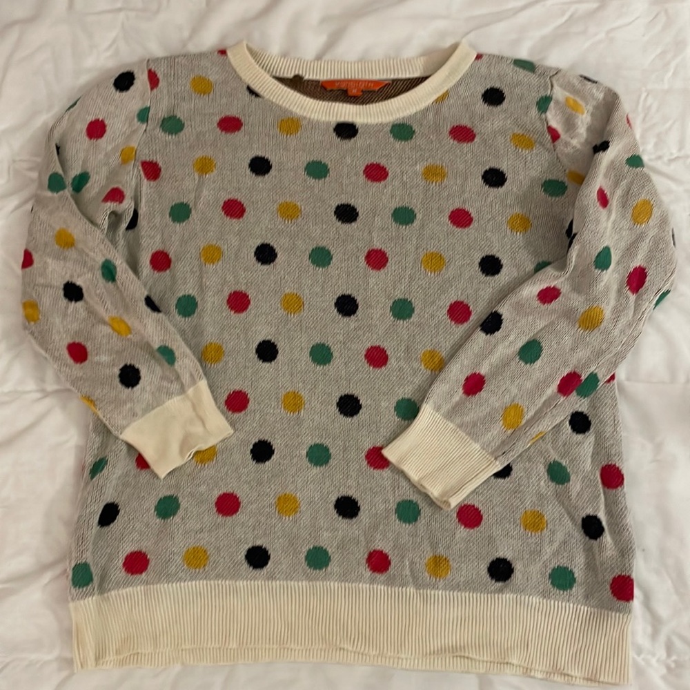 Modcloth cream & polkadot sweater